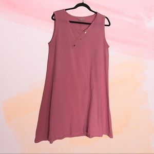 Cottonways lightweight 100% cotton pink tank dress